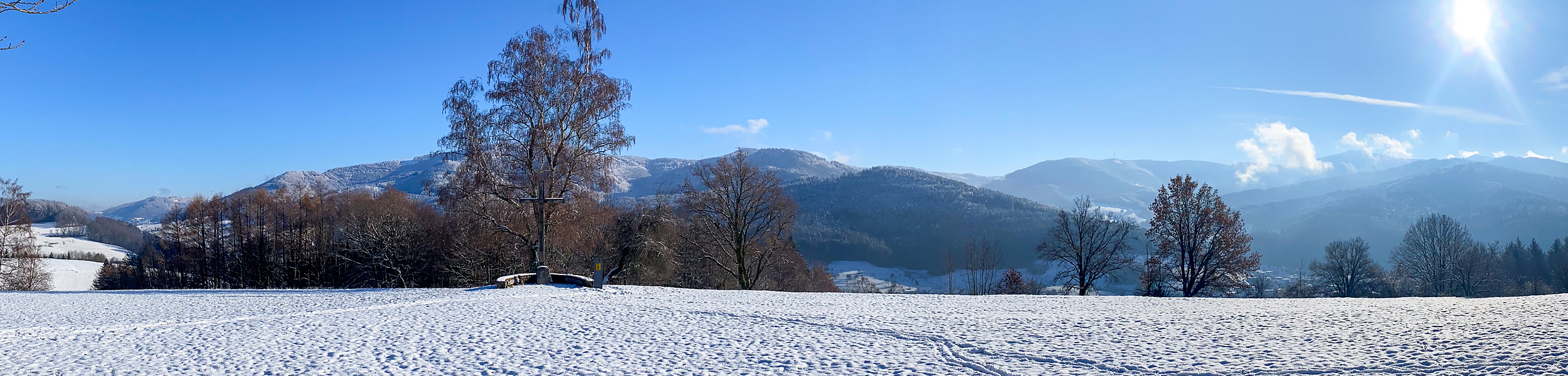Winter in Elzach. Aussicht Goldener Kopf